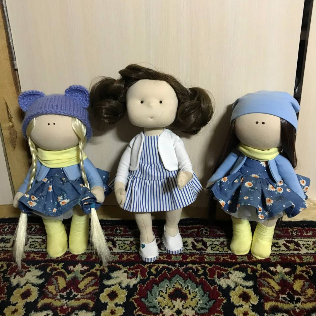 Кукла интерьерная текстильная с одеждой и аксессуарами на заказ