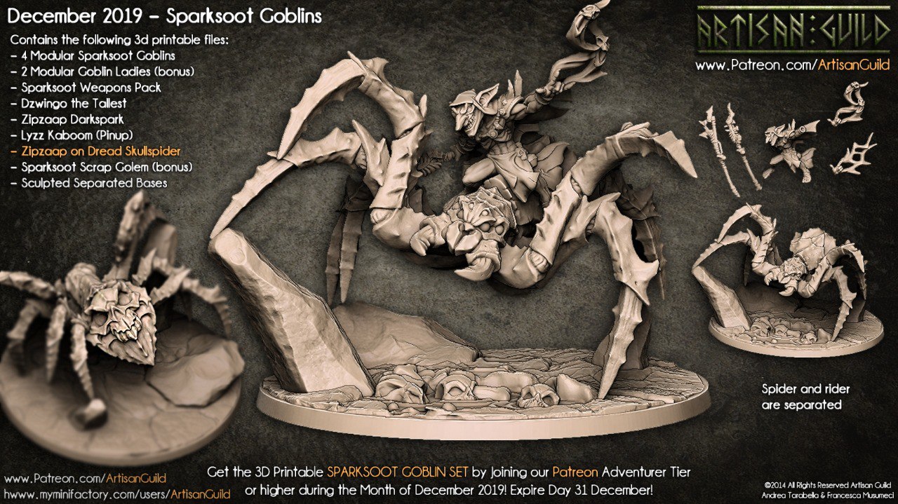 Sparksoot Goblins — Zipzaap on Dread Skullspider