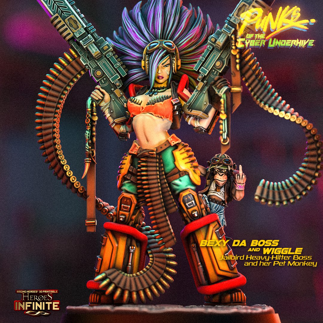 PUNKS of the CYBER UNDERHIVE — Bexy Da Boss and Pet Monkey