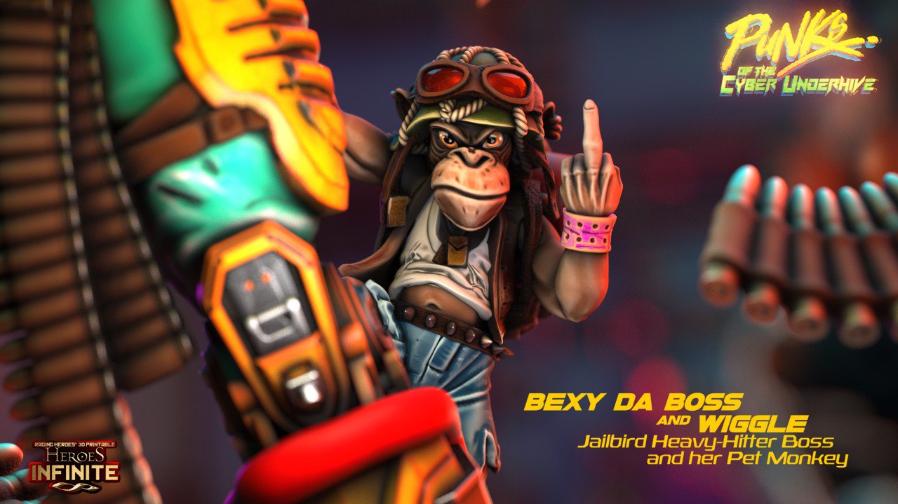 PUNKS of the CYBER UNDERHIVE — Bexy Da Boss and Pet Monkey