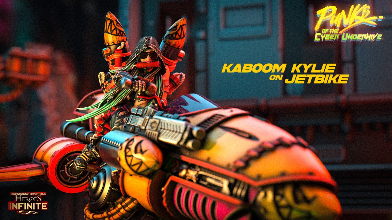 PUNKS of the CYBER UNDERHIVE - Kaboom Kylie on Jetbike - купить в  EVERWOODEN с доставкой по Москве, СПб, России