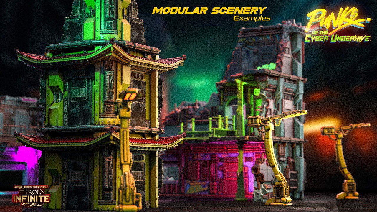 PUNKS of the CYBER UNDERHIVE — Modular Scenery