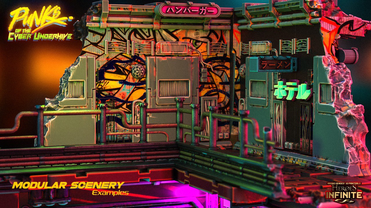 PUNKS of the CYBER UNDERHIVE — Modular Scenery