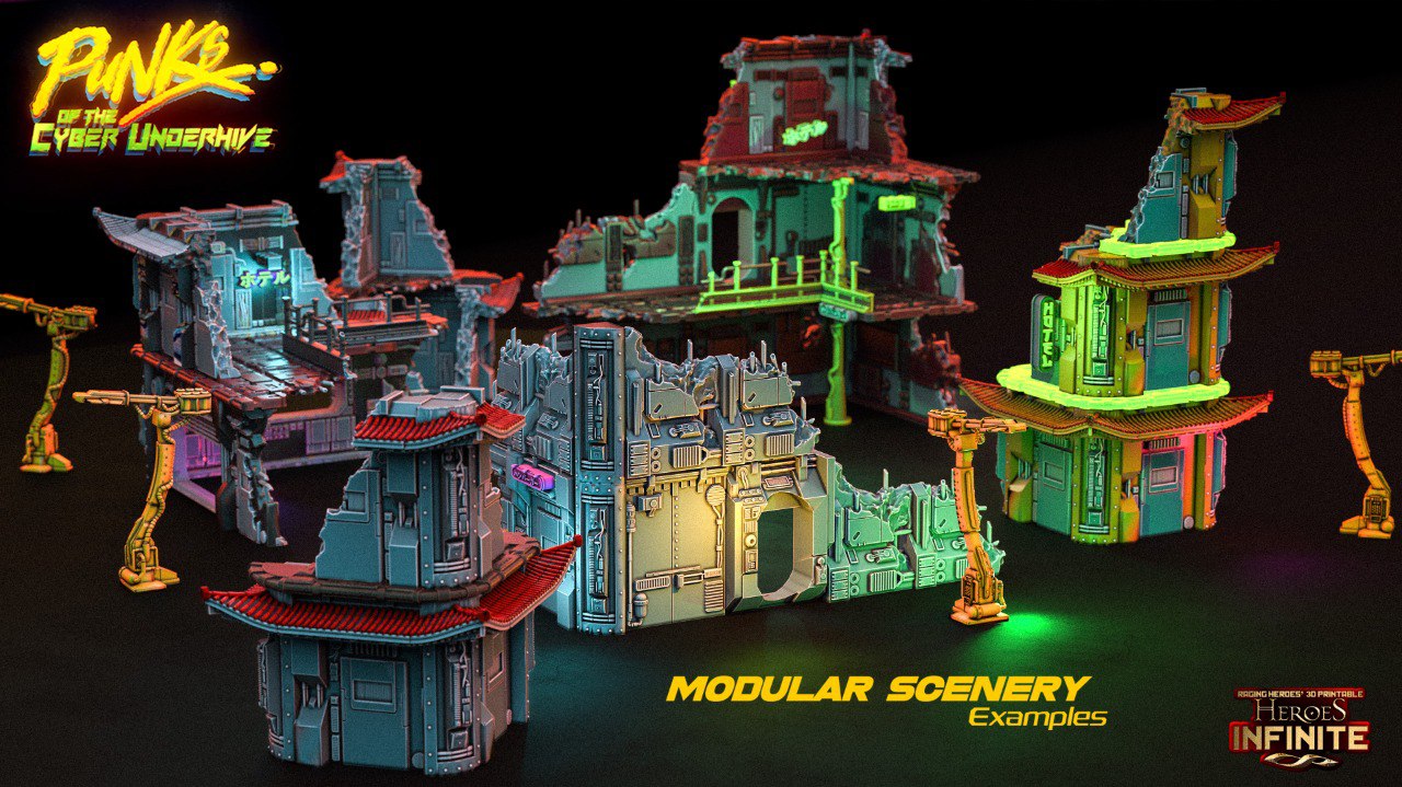PUNKS of the CYBER UNDERHIVE — Modular Scenery