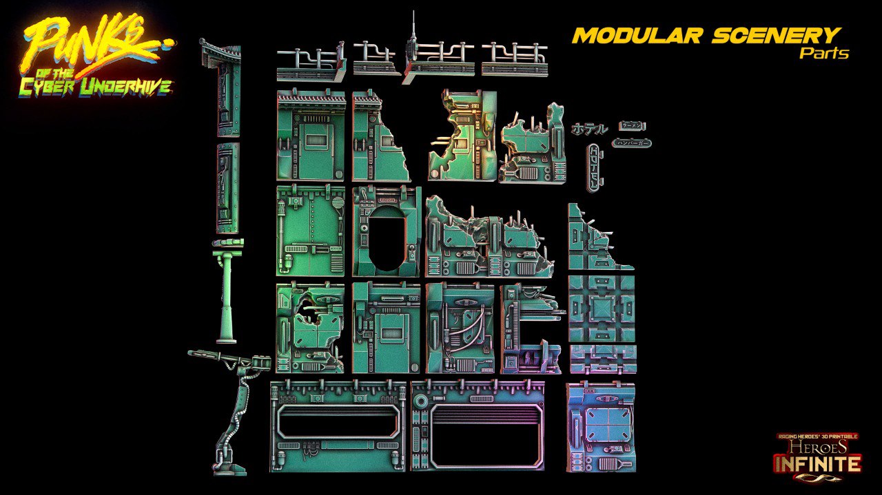 PUNKS of the CYBER UNDERHIVE — Modular Scenery